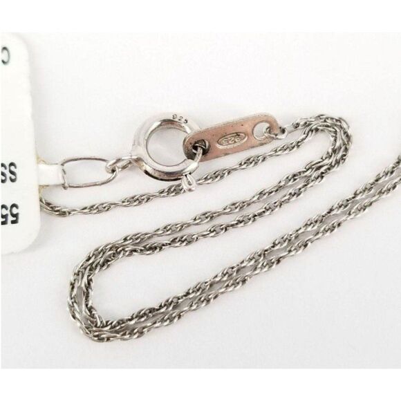 Sterling Silver Round Cut Ruby and Cubic Zirconia Halo 19" Chain Necklace 1.8g - Picture 4 of 6